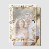 Ingelijste Gold Vellum Wedding Invitation Sjabloon (Offset (Koppel))