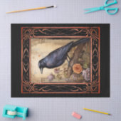 Ingelijste Gotische Raven & Bloemen Decoupage Tissuepapier (Craft)