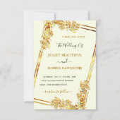 Ingelijste gouden bruiloft uitnodiging ontwerp uw  (Voorkant)