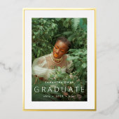 Ingelijste gouden foto Afstuderen 2024 Folie Uitnodiging (Voorkant)