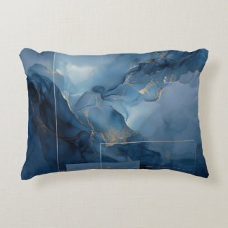 Ingelijste Haze Blauwe Turquoise Geometrische Abst Accent Kussen