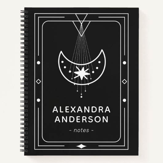 Ingelijste hemelse Sterrenmaan Notitieboek (Voorkant)