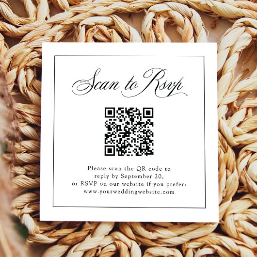 Ingelijste Italiaanse elegantie | RSVP met QR-code Informatiekaartje