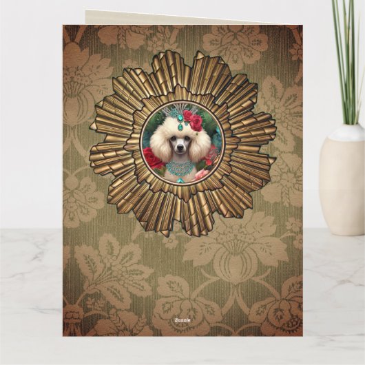  ingelijste Kaart poedel (Achterkant)