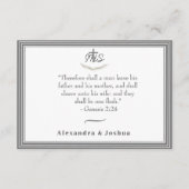 Ingelijste Katholieke Bijbel-Verse Bruiloft Behuiz Informatiekaartje (Voorkant)