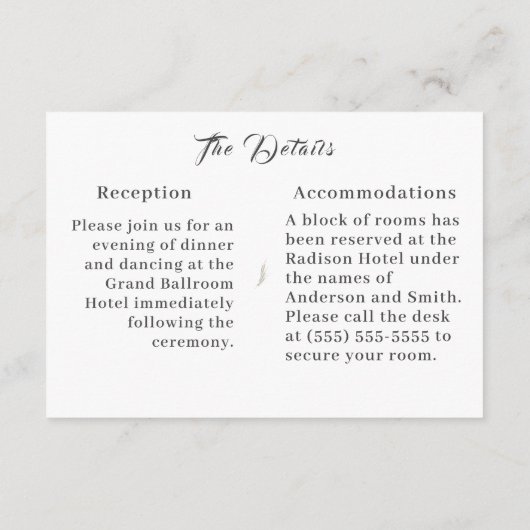 Ingelijste Katholieke Bijbel-Verse Bruiloft Behuiz Informatiekaartje (Achterkant)