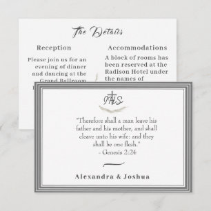 Ingelijste Katholieke Bijbel-Verse Bruiloft Behuiz Informatiekaartje