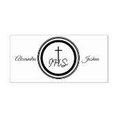 Ingelijste Katholieke Bijbel-Verse Bruiloft Zelfinktende Stempel (Design)