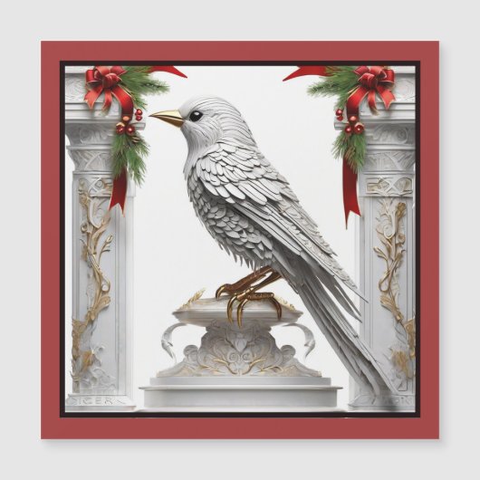 Ingelijste kerst vogel magnetische Kaart (Voorkant)