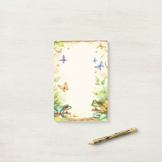 Ingelijste kikkers 2 post-it® notes (Op bureau)