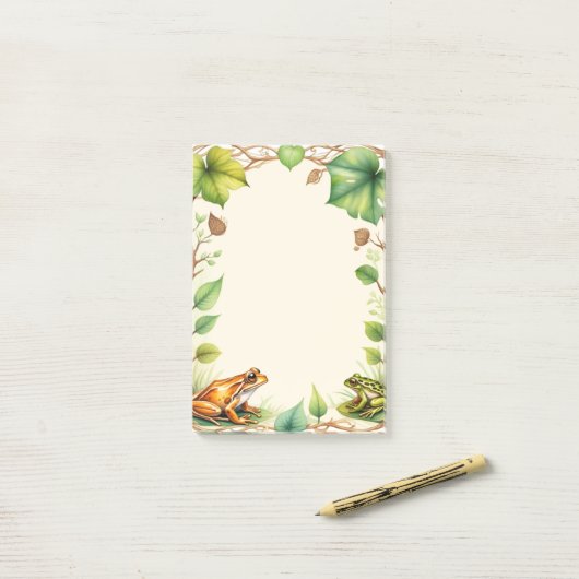Ingelijste kikkers 4 post-it® notes (Op bureau)
