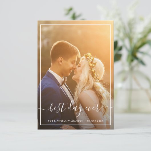 Ingelijste Liefde Trouwfoto Dank u kaart (Staand voorkant)