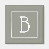 Ingelijste minimalistische monogram letter Initiaa Magneet (Voorkant)