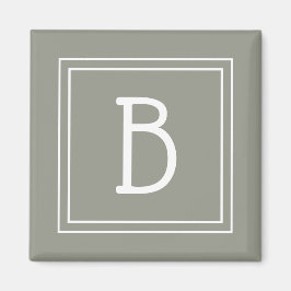 Ingelijste minimalistische monogram letter Initiaa Magneet