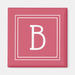 Ingelijste Modern Monogram Letter Initiaal Girly P Magneet