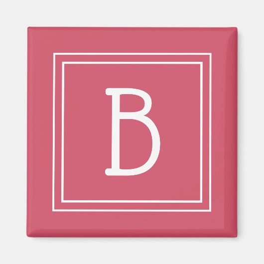 Ingelijste Modern Monogram Letter Initiaal Girly P Magneet (Voorkant)