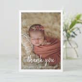 Ingelijste moderne baby shower bedankkaart (Staand voorkant)