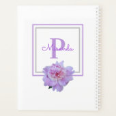 Ingelijste Monogram Roze Pioen Bloem Paarse Planner (Achterkant)