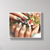 Ingelijste Nail Art Stretched Canvas Print (Voorkant)