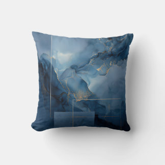 Ingelijste nevel blauwe turquoise geometrische abs kussen