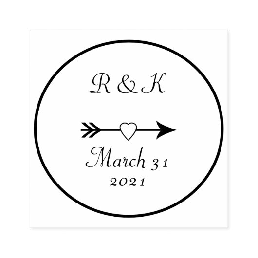 Ingelijste Pijl met hart Art Stamp Rubberstempel (Afrduk)