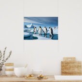 Ingelijste Poster Art Pinguïns (Keuken)