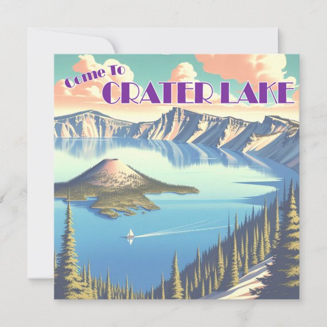 Ingelijste Poster bij Crater Lake Vintage (Voorkant)