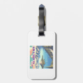 Ingelijste Poster bij Crater Lake Vintage Bagagelabel (Achterkant verticaal)