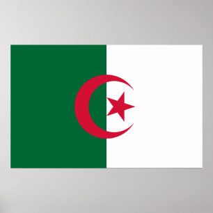Ingelijste print met de vlag van Algerije