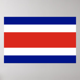 Ingelijste print met de vlag van Costa Rica