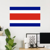 Ingelijste print met de vlag van Costa Rica (Thuiskantoor)