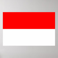 Ingelijste print met de vlag van Indonesië