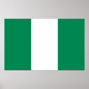 Ingelijste print met de vlag van Nigeria