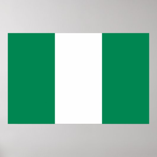 Ingelijste print met de vlag van Nigeria (Voorkant)