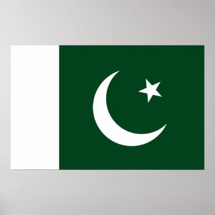 Ingelijste print met de vlag van Pakistan