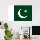 Ingelijste print met de vlag van Pakistan (Thuiskantoor)