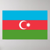 Ingelijste print met Vlag van Azerbeidzjan (Voorkant)