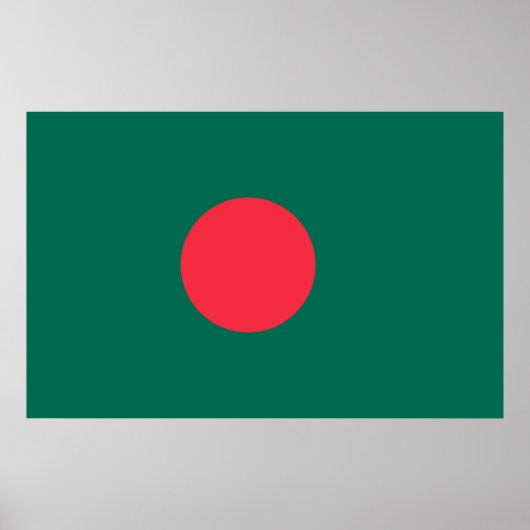 Ingelijste print met Vlag van Bangladesh (Voorkant)