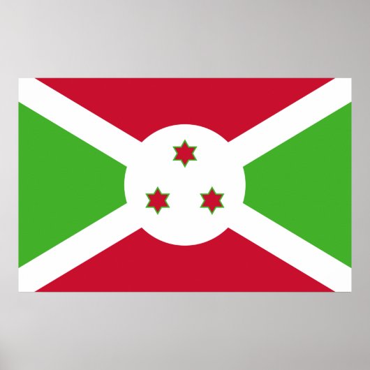 Ingelijste print met Vlag van Burundi (Voorkant)