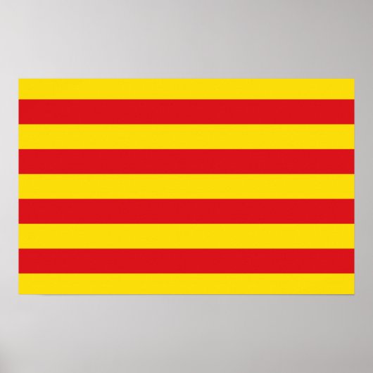 Ingelijste print met Vlag van Catalonië (Voorkant)