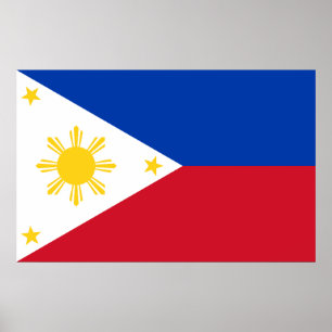 Ingelijste print met Vlag van de Filipijnen