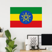 Ingelijste print met vlag van Ethiopië (Thuiskantoor)