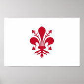 Ingelijste print met Vlag van Florence, Italië (Voorkant)