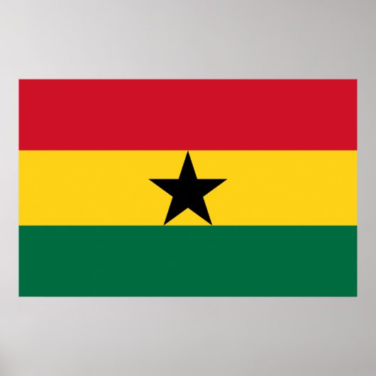 Ingelijste print met Vlag van Ghana (Voorkant)