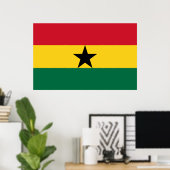 Ingelijste print met Vlag van Ghana (Thuiskantoor)