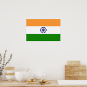Ingelijste print met vlag van India (Keuken)