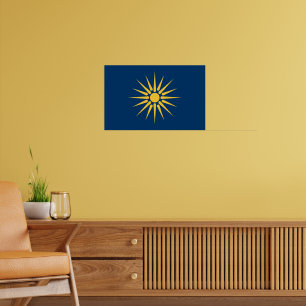 Ingelijste print met vlag van Macedonië, Griekenla