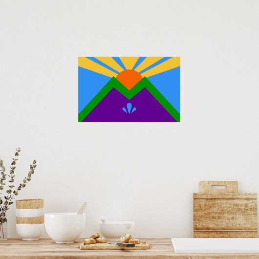 Ingelijste print met Vlag van Manitou Springs, USA (Keuken)