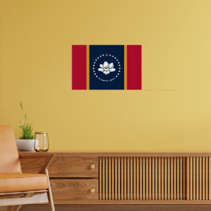 Ingelijste print met vlag van Mississippi