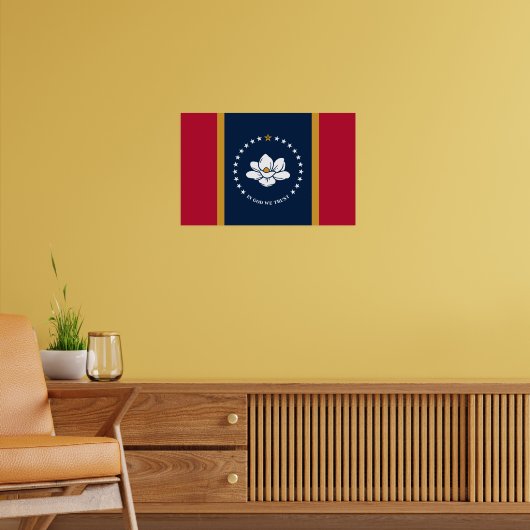 Ingelijste print met vlag van Mississippi (Woonkamer 2)